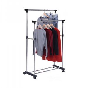 מעמד מתלה לבגדים על גלגלים כפול מעמד מתלה לבגדים על גלגלים כפול